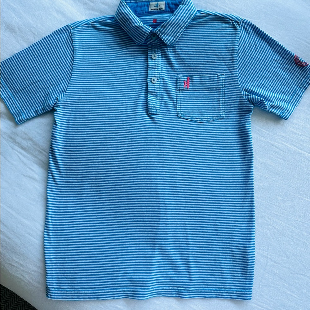 johnnie-O Boys Stripe Polo - Nantucket Cisco Brewery Logo
